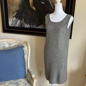 Like New Linda Allard for Ellen Tracy Gray Sweater Tank Dress Size M
